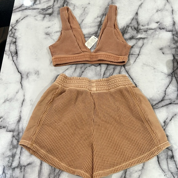Aerie Bralette Small & Shorts Xsmall Tan Set - Picture 7 of 7